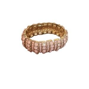 Pink and gold stretch bracelet